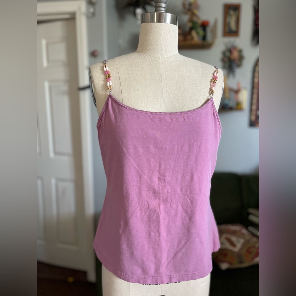 Faded Glory Purple Camisole with Beaded Straps